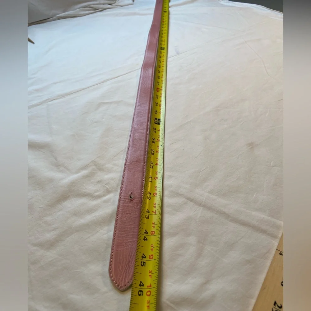 Alessandro Albanese Light‎ pink and White Leather belt strap size 46” long